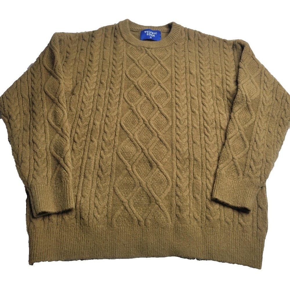 Aelfric Eden Cable‎ Knit Sweater Mustard Yellow Women's Medium Cozy Warm
